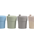 Bamboo Cups with Silicone Sippy Lids – Set of 4