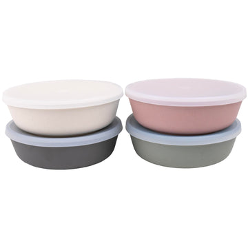 Bamboo Bowls with Lids (Set of 4) - 15 oz