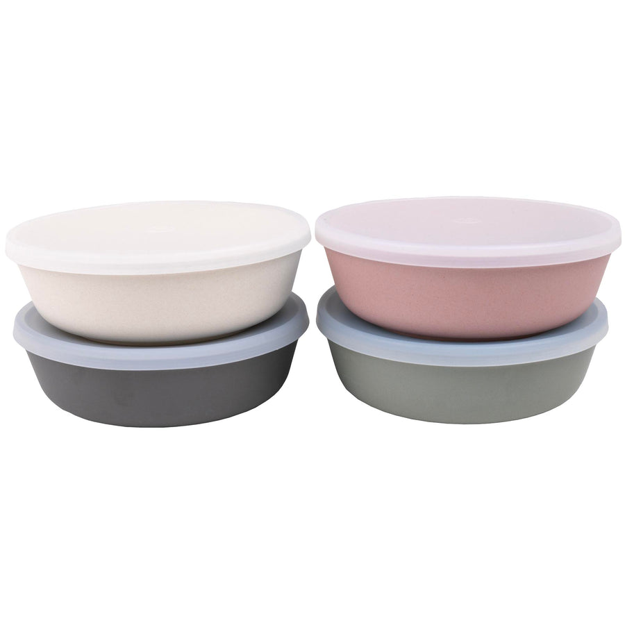 Bamboo Baby Feeding Bowls With Silicone Lids