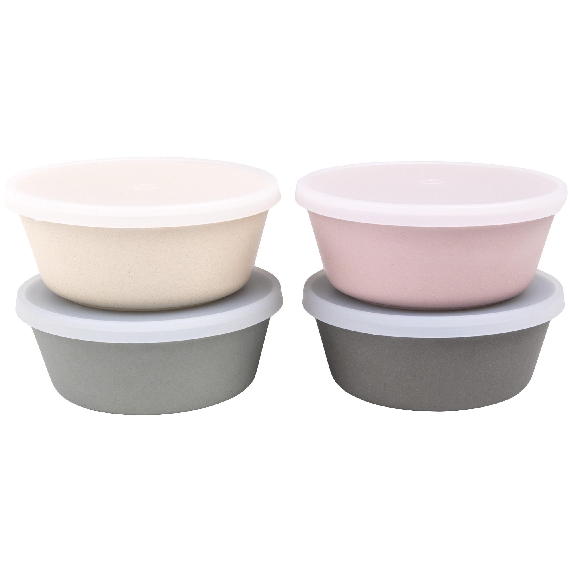 Bamboo Bowls with Lids (Set of 4) - 10 oz