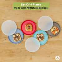 Bamboo Kids Plates With Lids