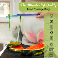 16 Cup Reusable Silicone Food Storage Bags