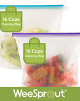 16 Cup Reusable Silicone Food Storage Bags