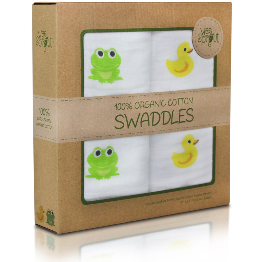 Package of Organic cotton swaddle blankets