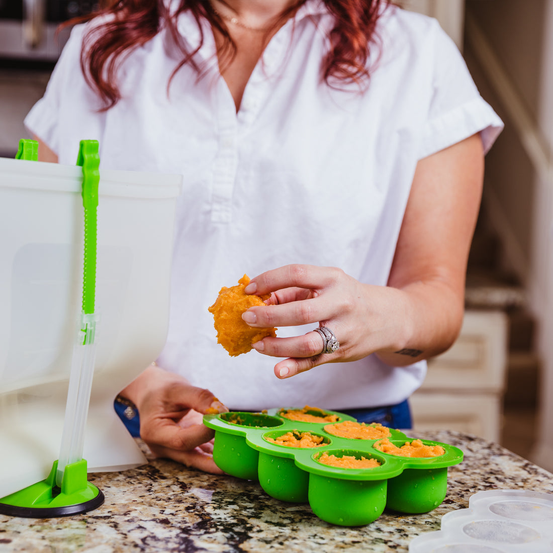 Silicone Baby Food Freezer Tray with Clip-On Lid by WeeSprout - Perfect Storage