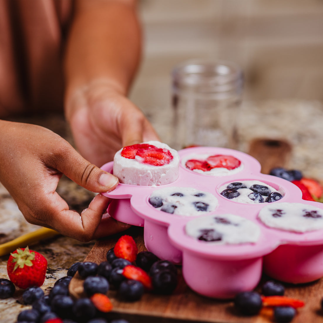 Silicone Baby Food Freezer Tray with Clip-On Lid by WeeSprout - Perfect