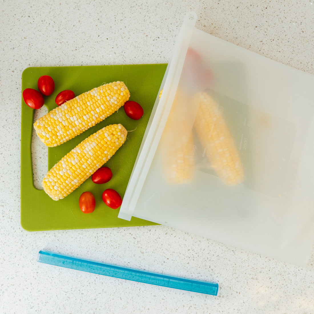 WeeSprout Silicone Reusable Food Storage Bags - Leakproof & Airtight Freezer Bags (Two 16 Cup Bags), Freezer & Microwave Frie