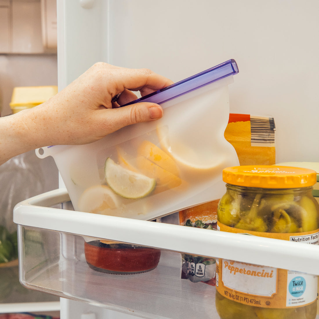Reusable Food Storage Bags Freezer & Dishwasher Safe 6 Pack 3