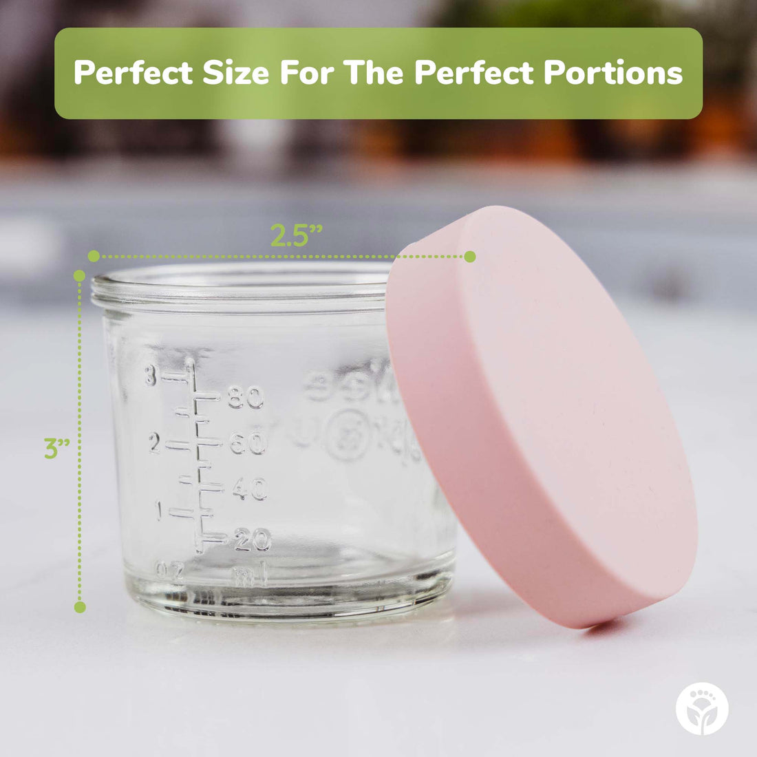 4oz Glass Baby Food Storage Jars, Food Grade Silicone Lids