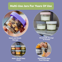 Infographic of glass jars outline various use cases of jars.