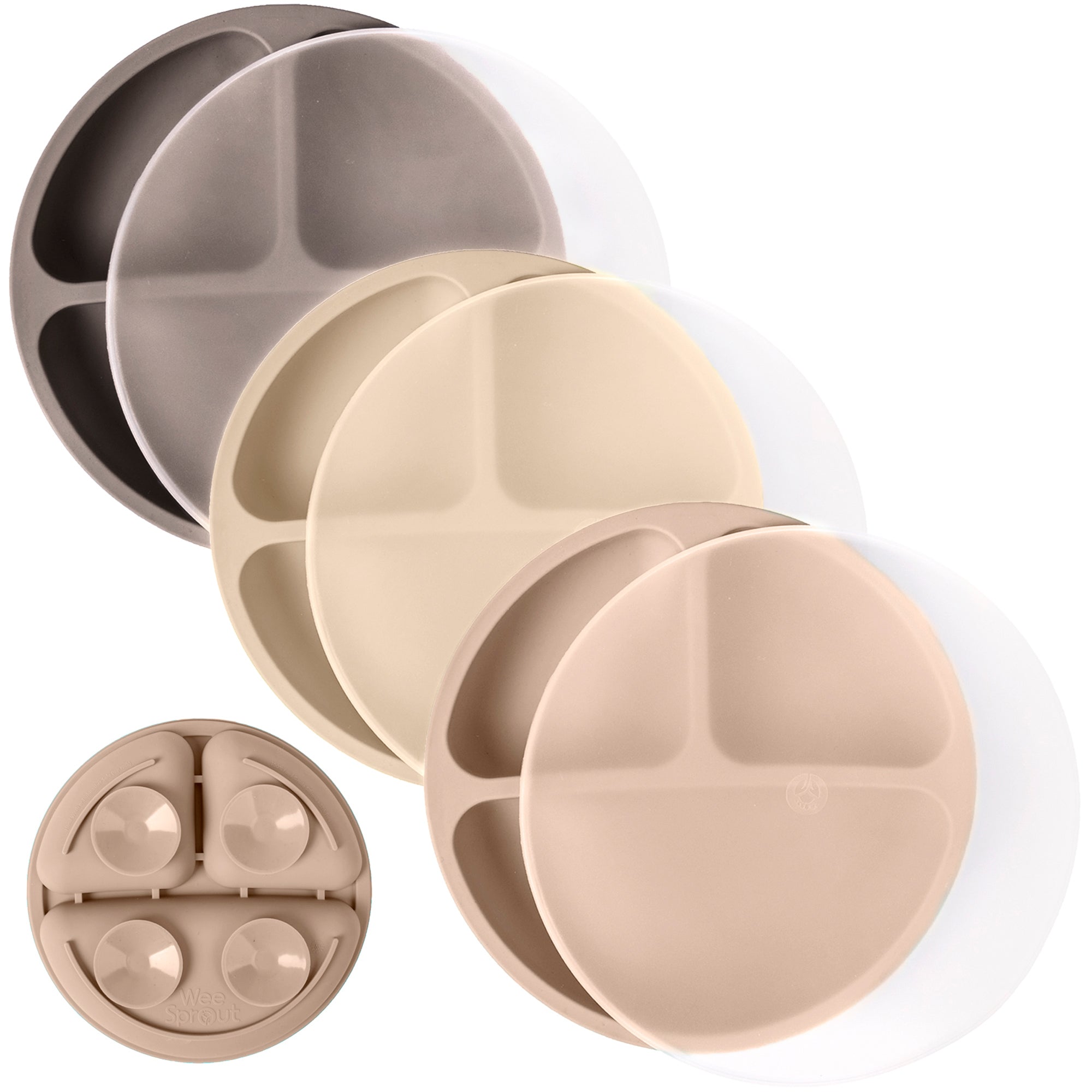 Silicone Suction Plates – Set of 3 (Lid Option Available)