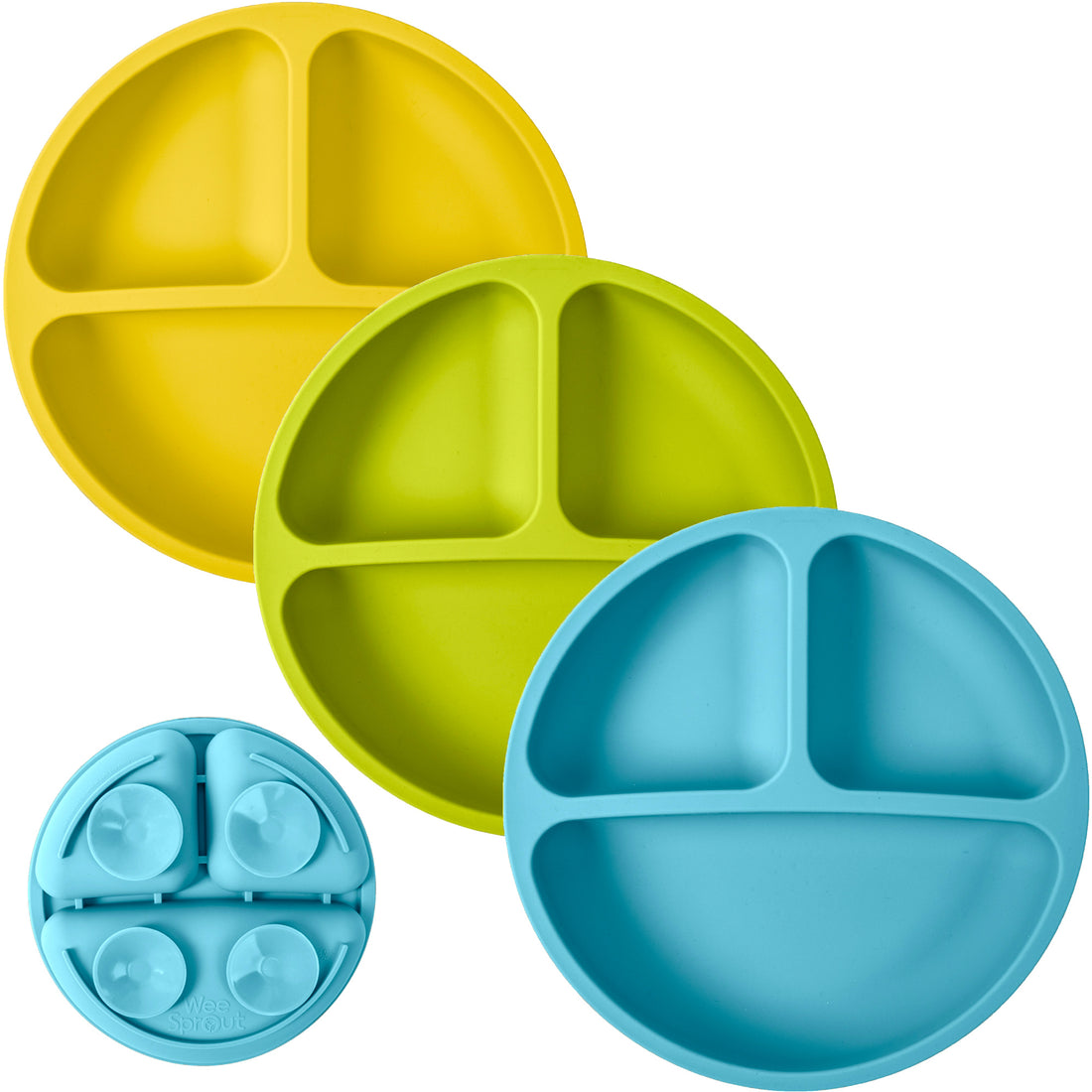 Baby or Kids Divided Suction Plates With Lids