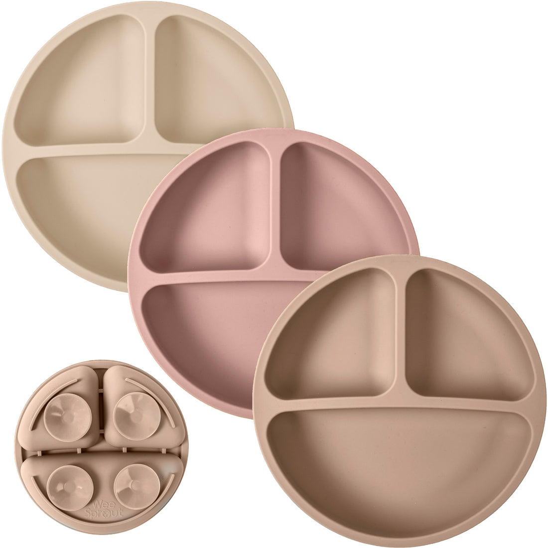Baby or Kids Divided Suction Plates With Lids