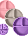 Silicone Suction Plates – Set of 3 (Lid Option Available)