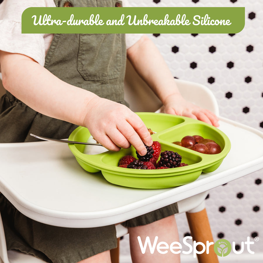 Kids Divided Suction Plates With Lids