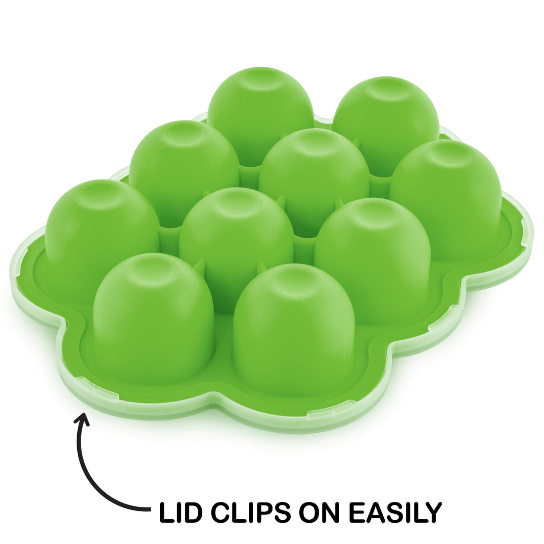 Silicone Baby Food Freezer Tray with Clip-On Lid by WeeSprout - Perfect Storage