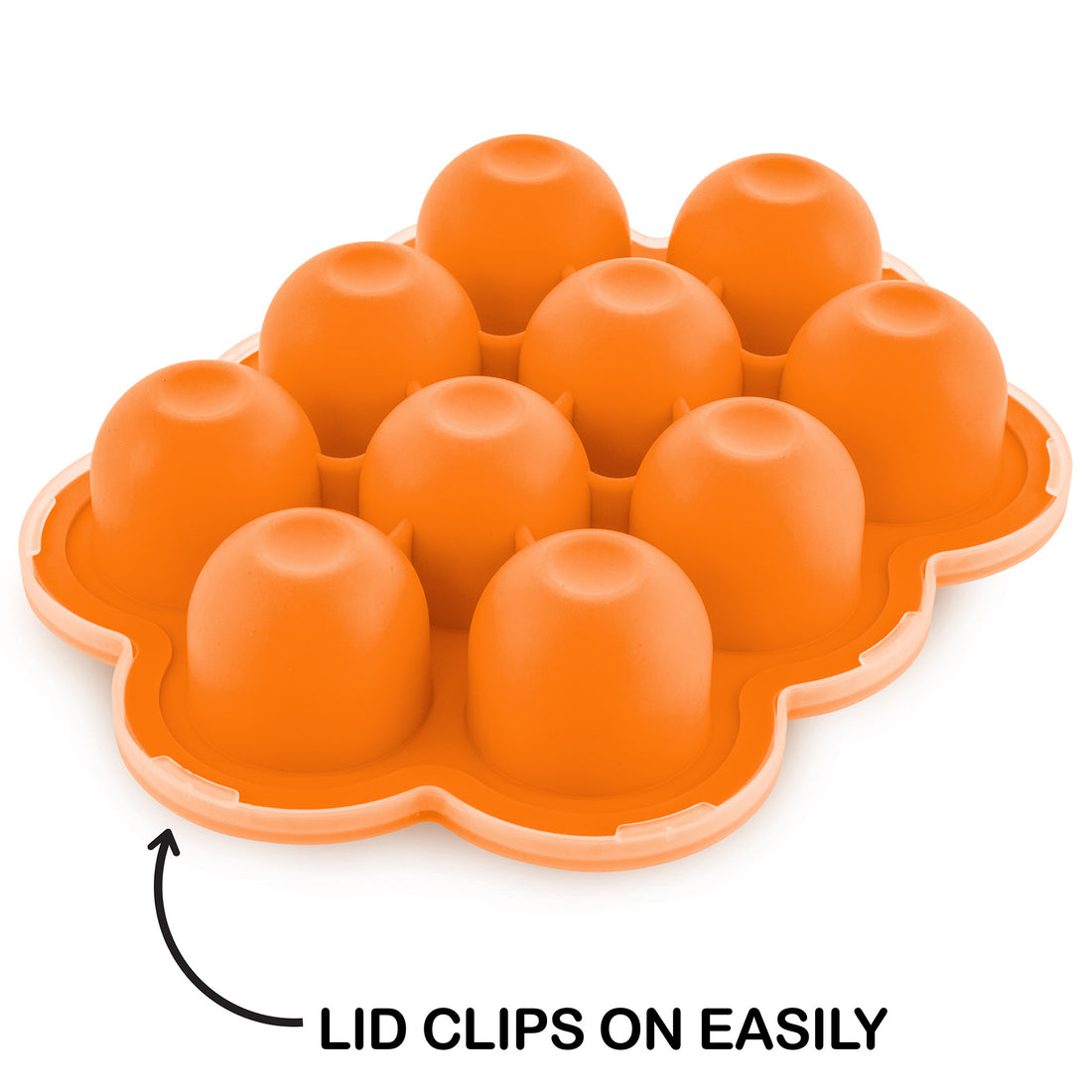 Silicone Baby Food Freezer Tray with Clip-On Lid by WeeSprout - Perfect Storage