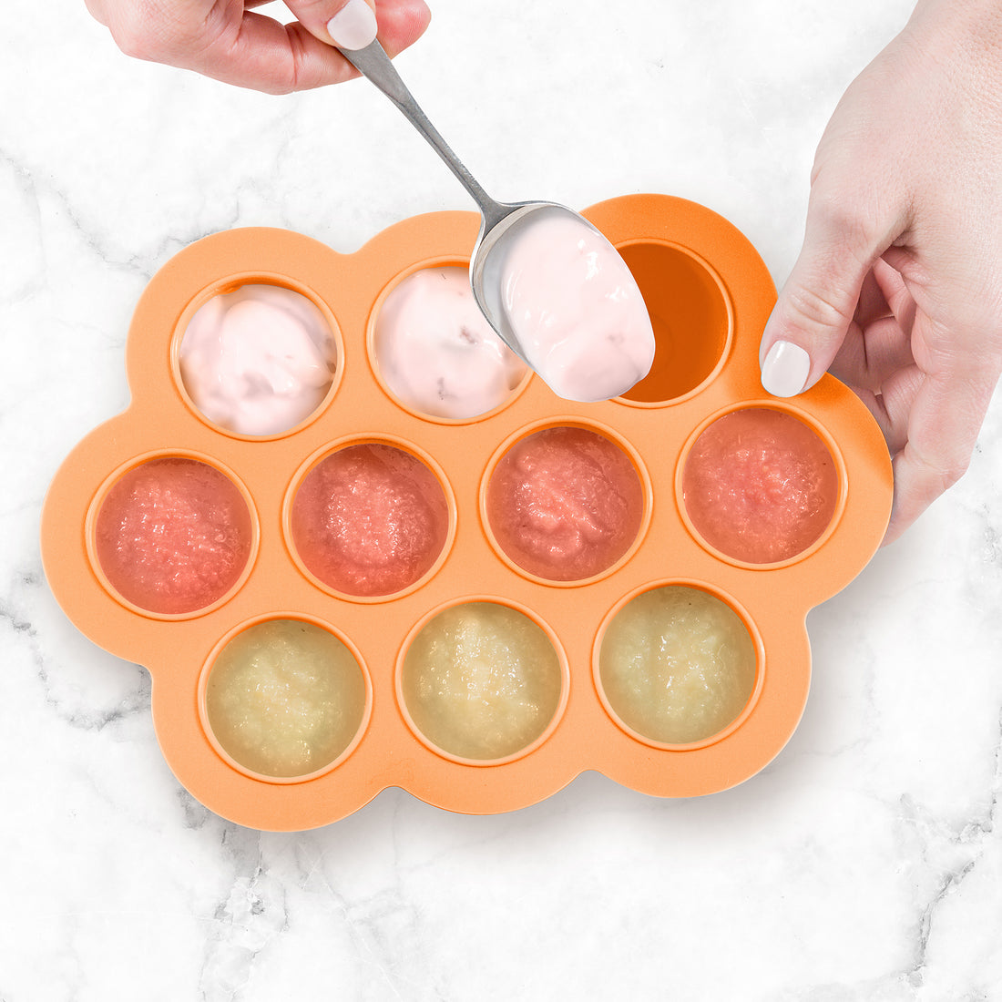 BEABA Multiportions Silicone Baby Food Tray / Container (Orange)