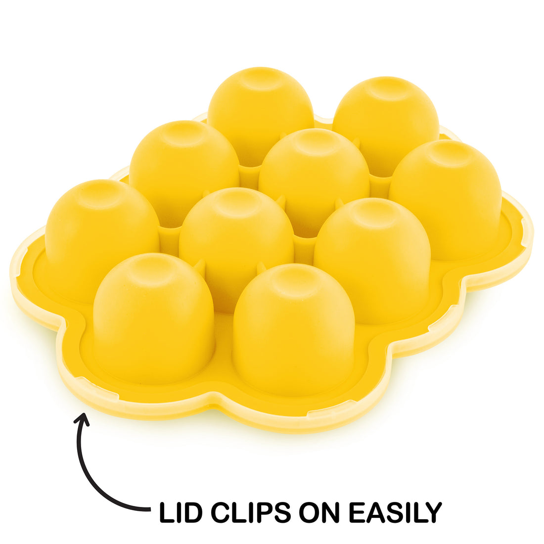 PETINUBE Silicone Freezer Tray, Baby Food Storage Cubes with Clip-On Lid,  Freeze Baby Food, Soups, Purees, Ice, Easy and Safe Design, Made in Korea