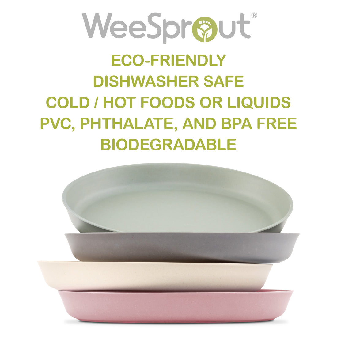 WeeSprout Bamboo Toddler Bowls - 4 PC Set 10 fl oz - The Best Premium Eco Friend