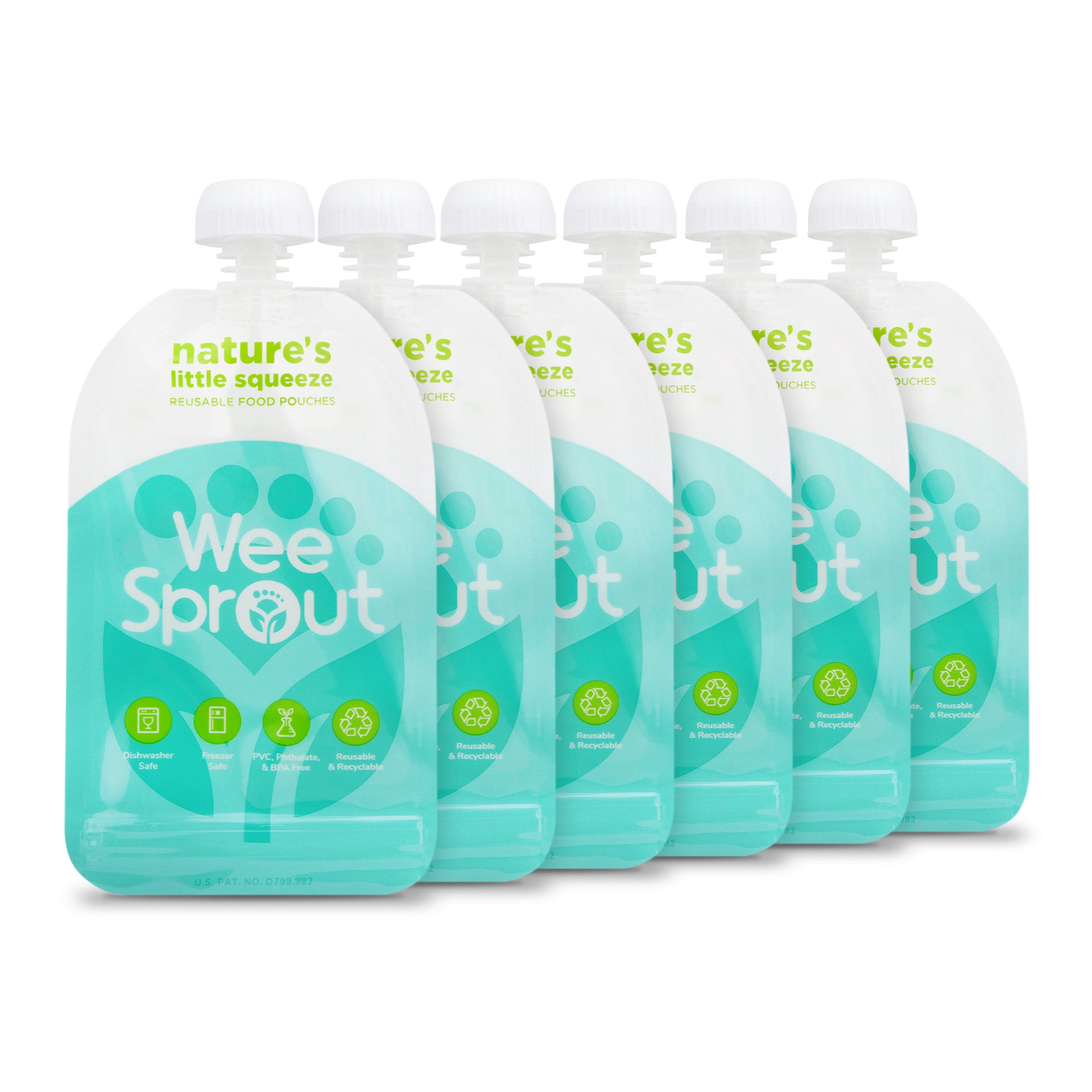 &quot;Nature&#39;s Little Squeeze&quot; Reusable Food Pouches - WeeSprout