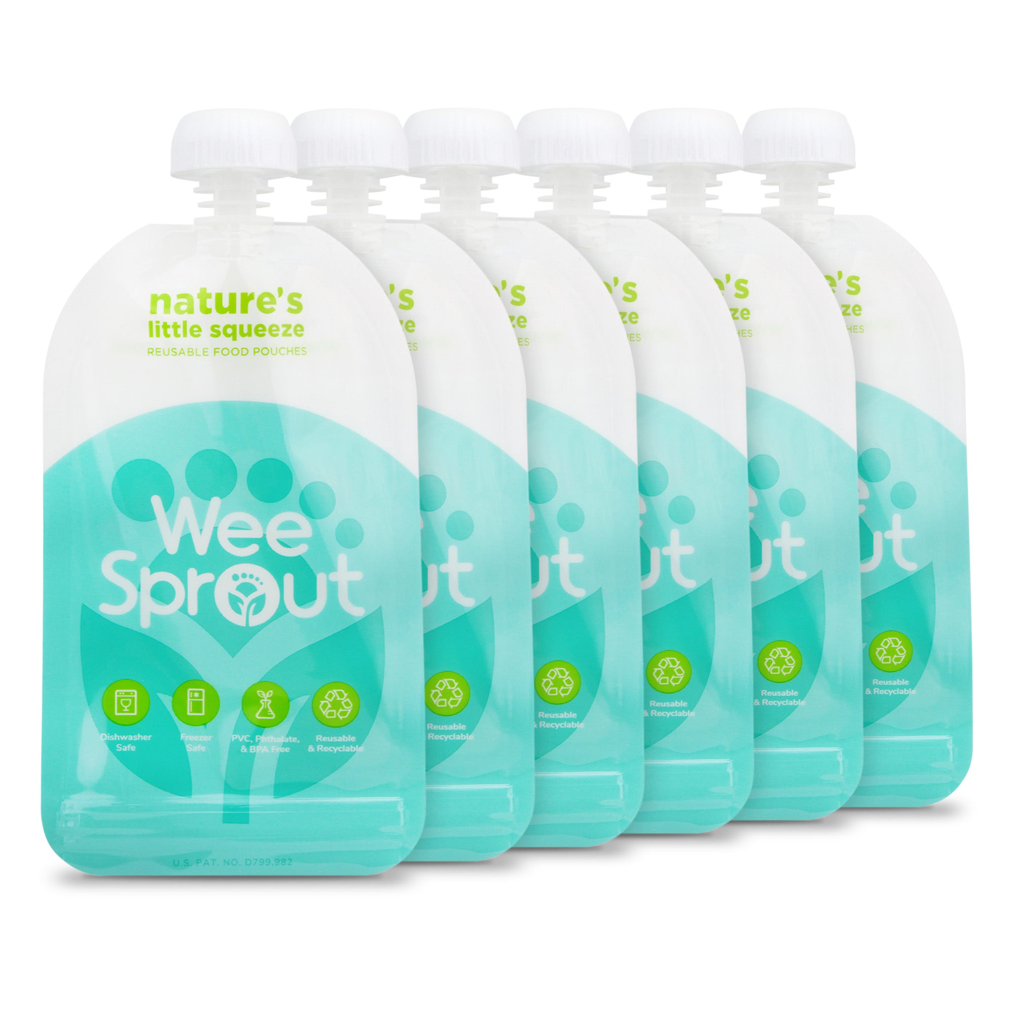 &quot;Nature&#39;s Little Squeeze&quot; Reusable Food Pouches - WeeSprout