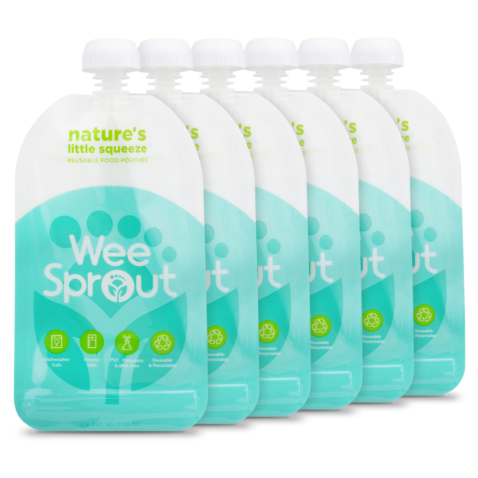 &quot;Nature&#39;s Little Squeeze&quot; Reusable Food Pouches - WeeSprout