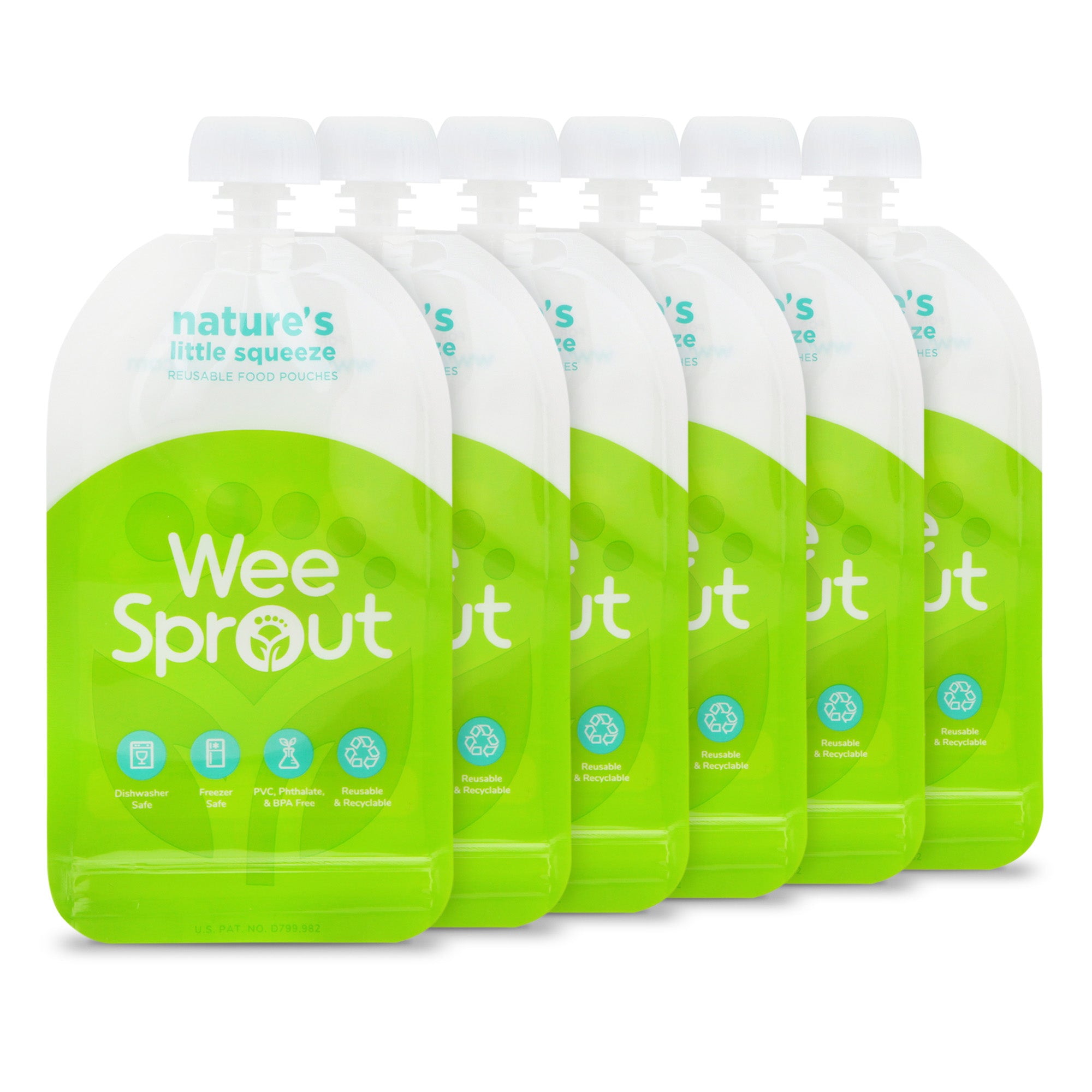 &quot;Nature&#39;s Little Squeeze&quot; Reusable Food Pouches - WeeSprout