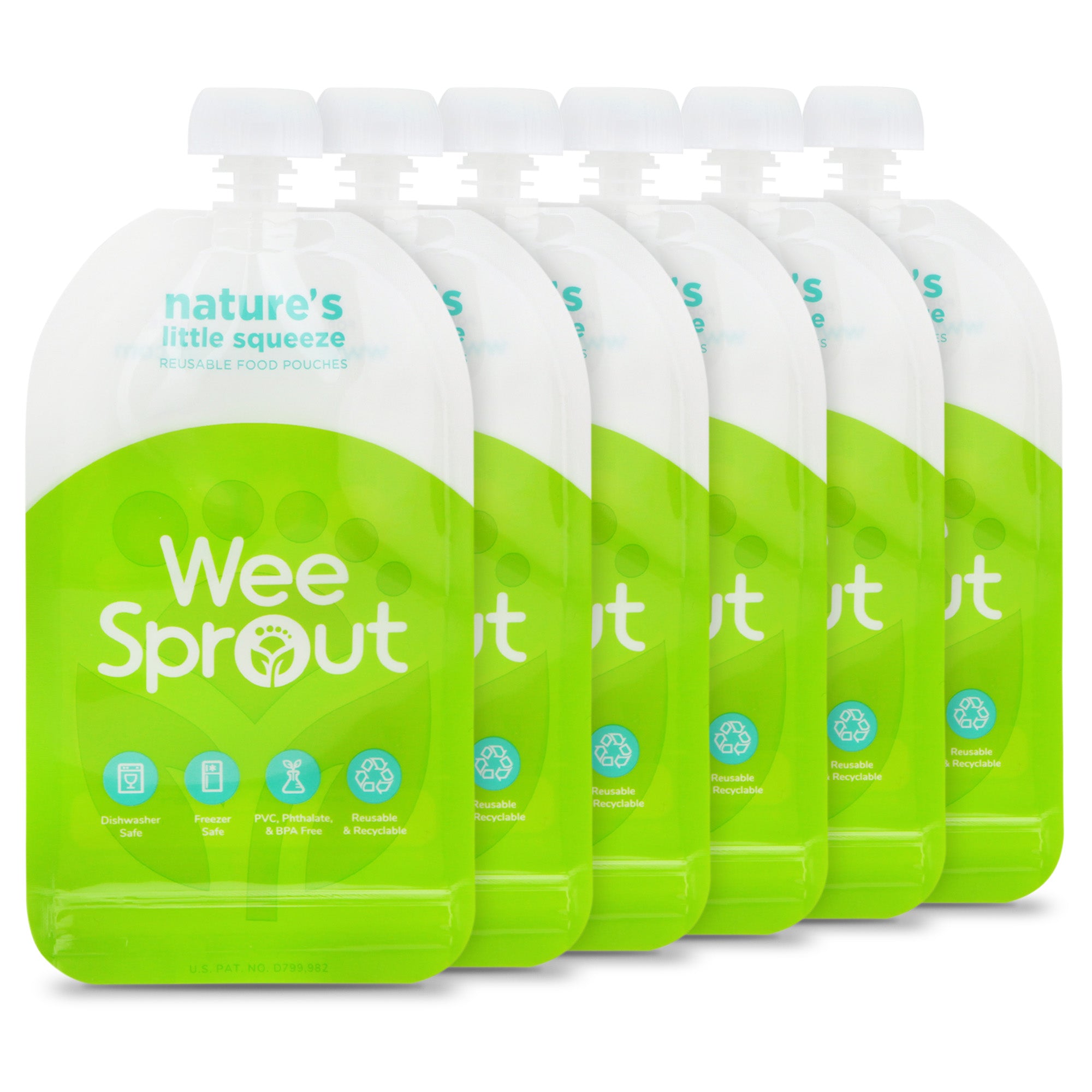 &quot;Nature&#39;s Little Squeeze&quot; Reusable Food Pouches - WeeSprout