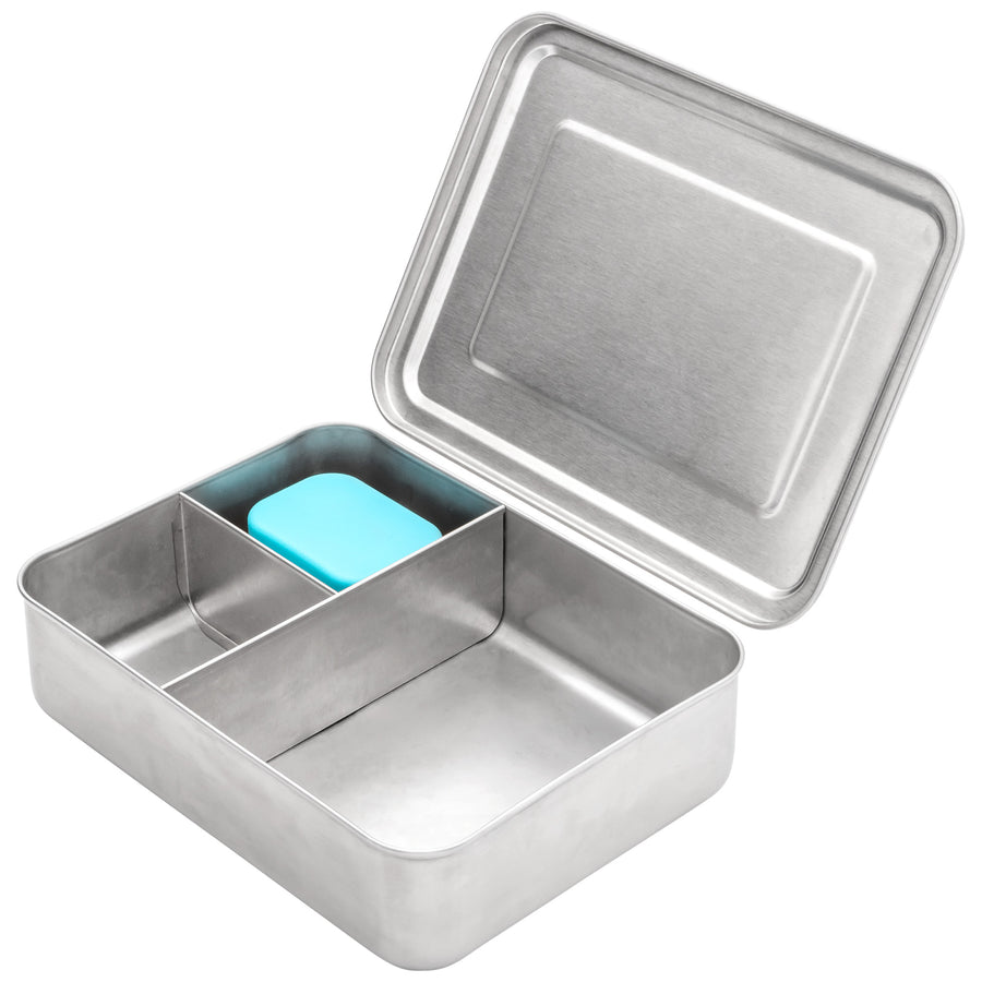 304 Stainless Steel Lunch Container- 2 Compartment Metal Lunch