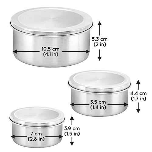 WeeSprout 18/8 Stainless Steel Condiment Containers With Lids