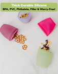 Reusable Silicone Snack Bags – Set of 4 (Kid-Sized)